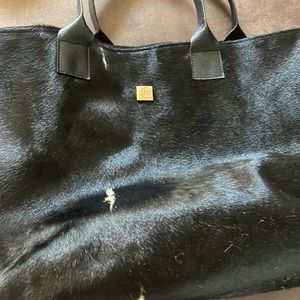 Cowhide print tote bag